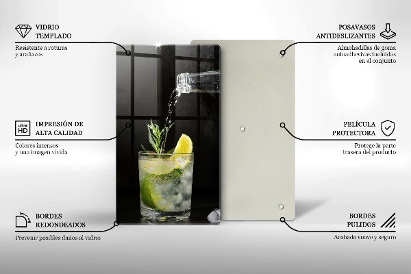 Kuchynská doska veľká zo skla Pohár vody