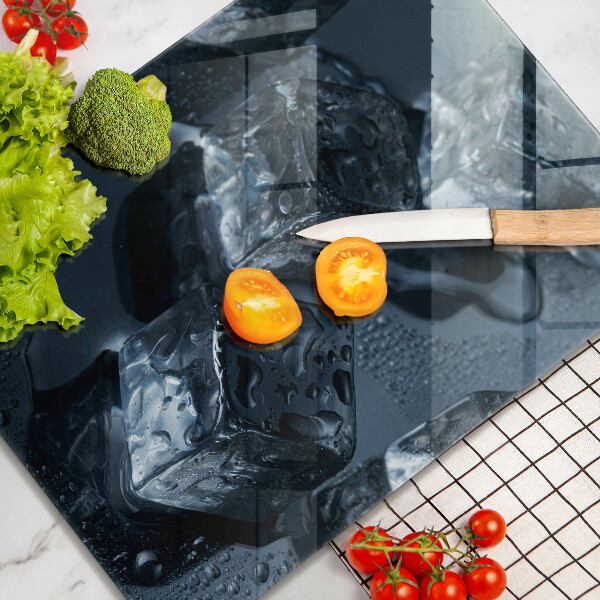 Kuchynská doska veľká zo skla Studené kocky ľadu