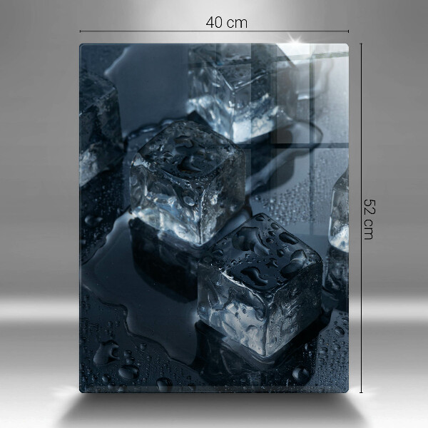 Kuchynská doska veľká zo skla Studené kocky ľadu