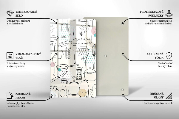 Kuchynská doska veľká zo skla Kuchynské doplnky