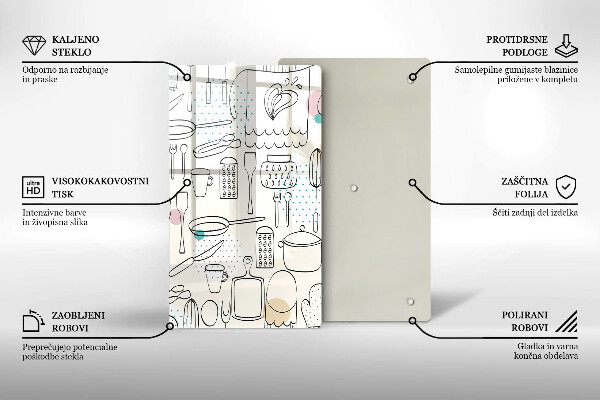 Kuchynská doska veľká zo skla Kuchynské doplnky