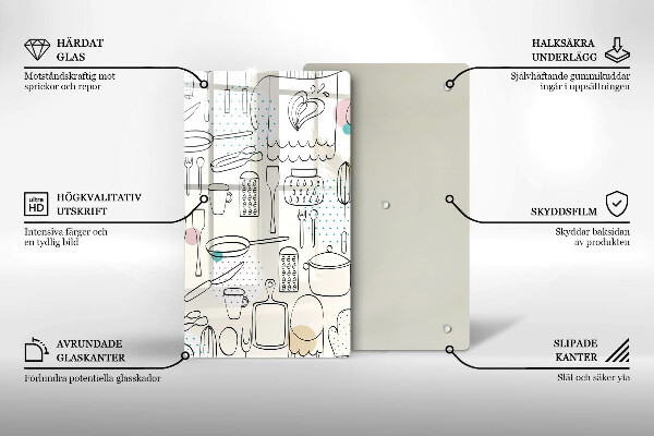 Kuchynská doska veľká zo skla Kuchynské doplnky