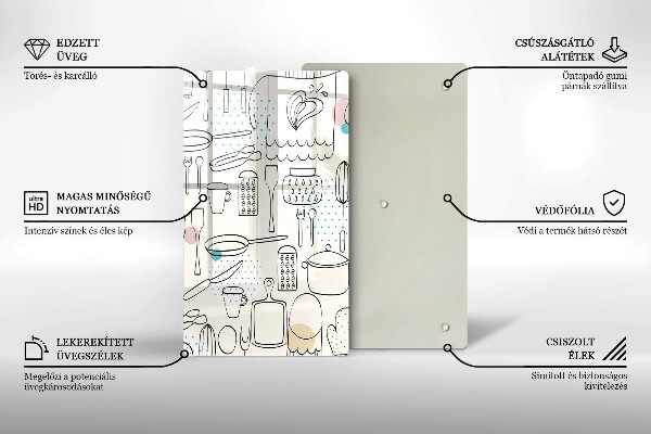 Kuchynská doska veľká zo skla Kuchynské doplnky
