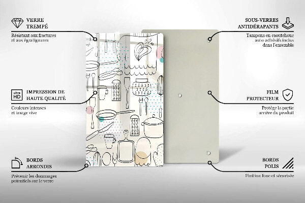 Kuchynská doska veľká zo skla Kuchynské doplnky
