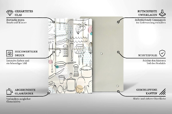 Kuchynská doska veľká zo skla Kuchynské doplnky