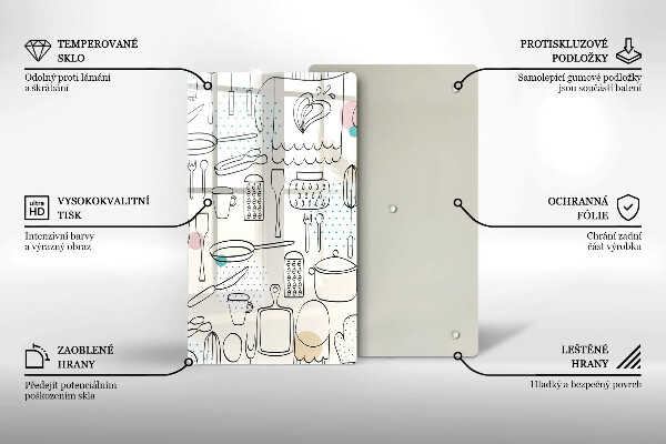 Kuchynská doska veľká zo skla Kuchynské doplnky