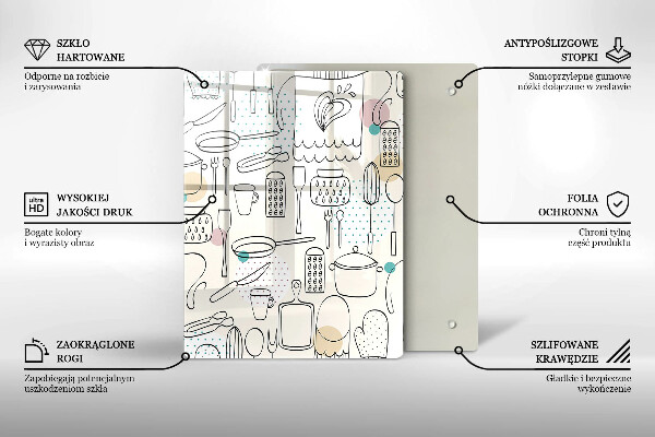 Kuchynská doska veľká zo skla Kuchynské doplnky