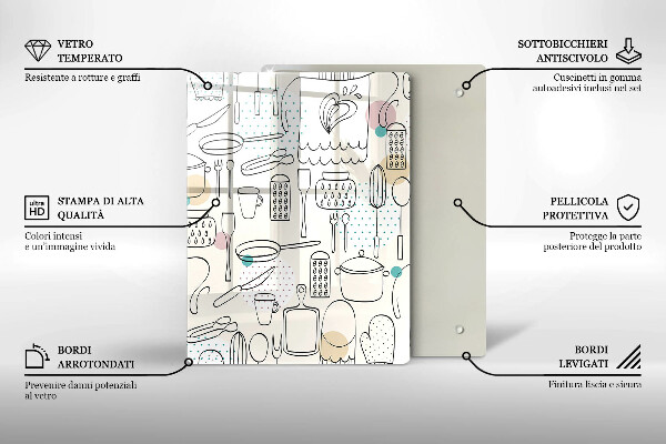 Kuchynská doska veľká zo skla Kuchynské doplnky