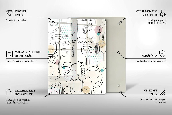 Kuchynská doska veľká zo skla Kuchynské doplnky