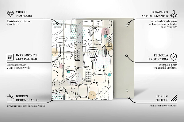 Kuchynská doska veľká zo skla Kuchynské doplnky