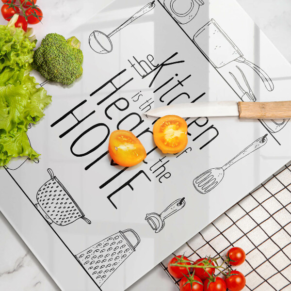 Kuchynská doska veľká zo skla Nápis veta