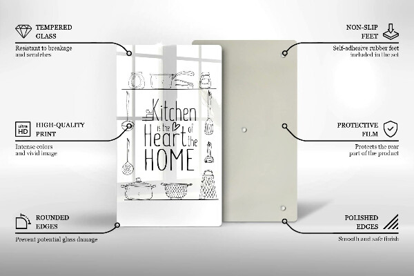 Kuchynská doska veľká zo skla Nápis veta