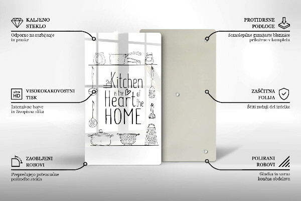 Kuchynská doska veľká zo skla Nápis veta