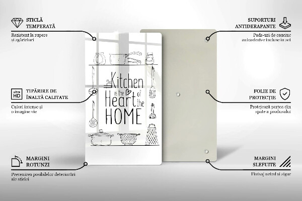 Kuchynská doska veľká zo skla Nápis veta