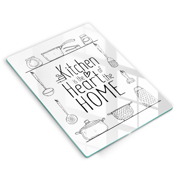 Kuchynská doska veľká zo skla Nápis veta