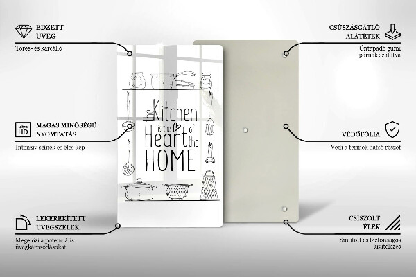 Kuchynská doska veľká zo skla Nápis veta