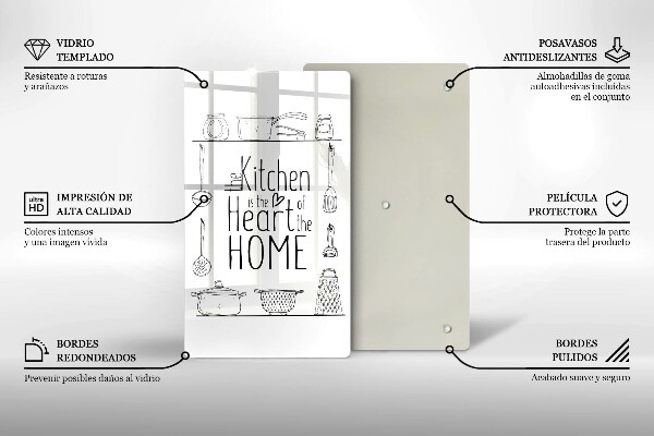 Kuchynská doska veľká zo skla Nápis veta