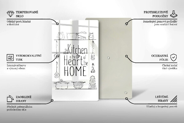 Kuchynská doska veľká zo skla Nápis veta