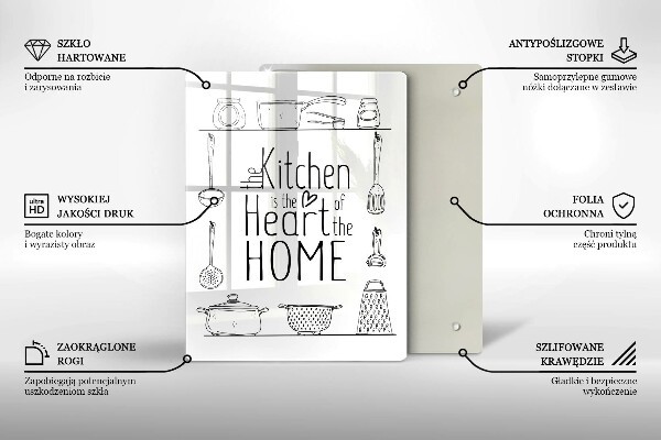 Kuchynská doska veľká zo skla Nápis veta