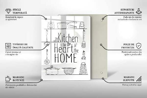 Kuchynská doska veľká zo skla Nápis veta