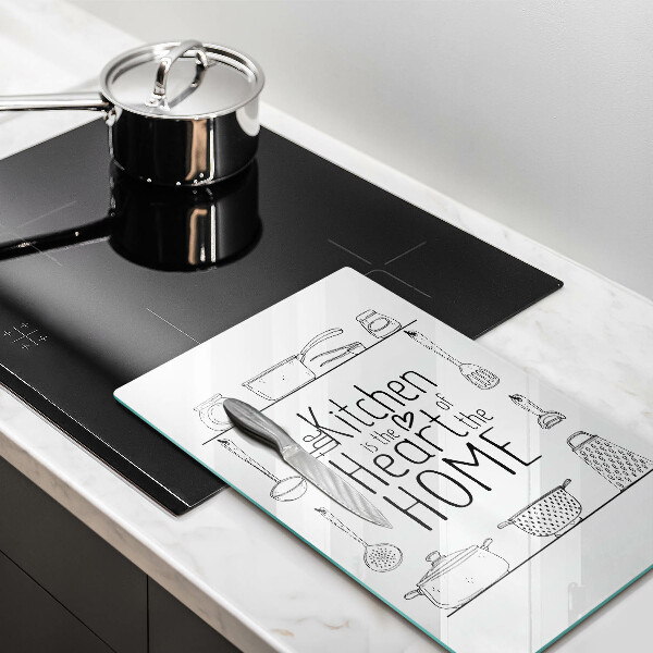 Kuchynská doska veľká zo skla Nápis veta