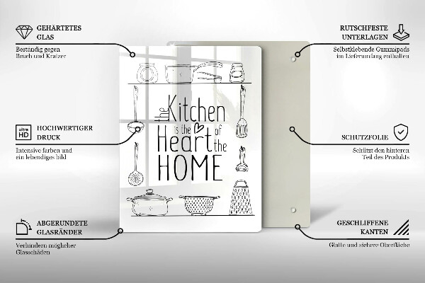 Kuchynská doska veľká zo skla Nápis veta