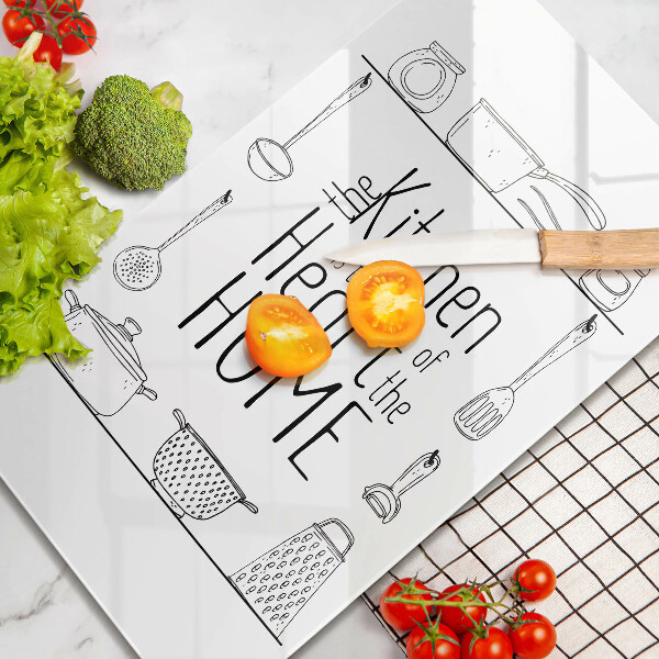 Kuchynská doska veľká zo skla Nápis veta