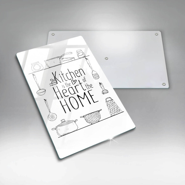 Kuchynská doska veľká zo skla Nápis veta