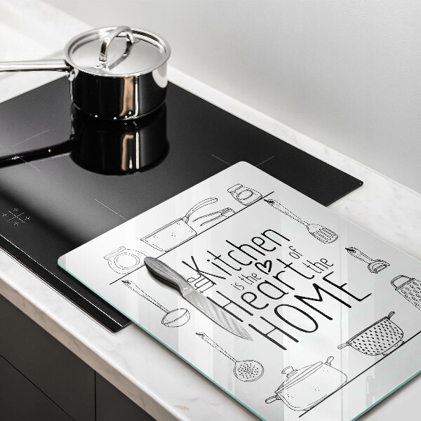 Kuchynská doska veľká zo skla Nápis veta