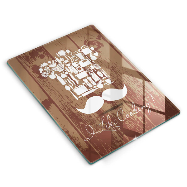 Kuchynská doska veľká zo skla I like cooking
