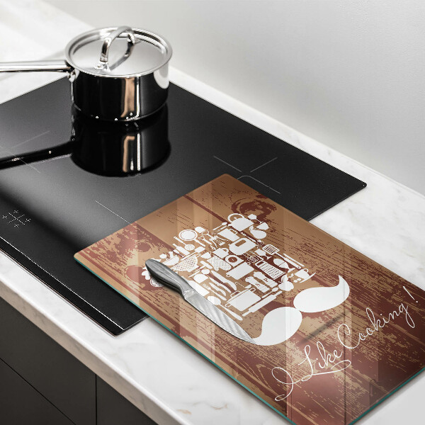 Kuchynská doska veľká zo skla I like cooking