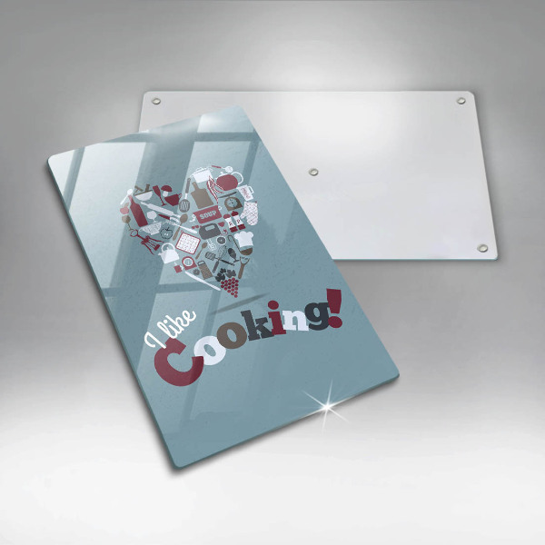 Kuchynská doska veľká zo skla I like cooking