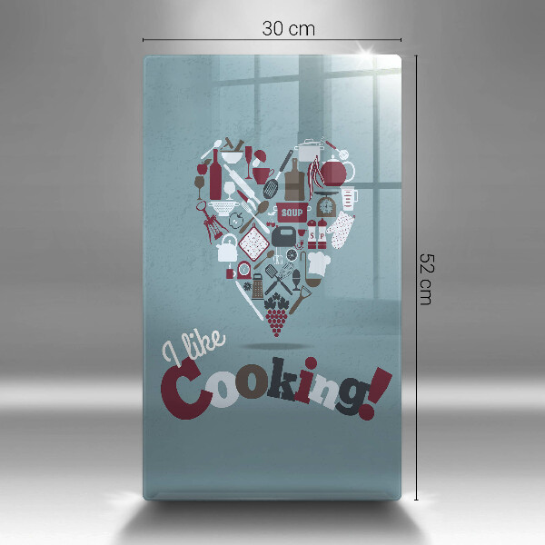 Kuchynská doska veľká zo skla I like cooking