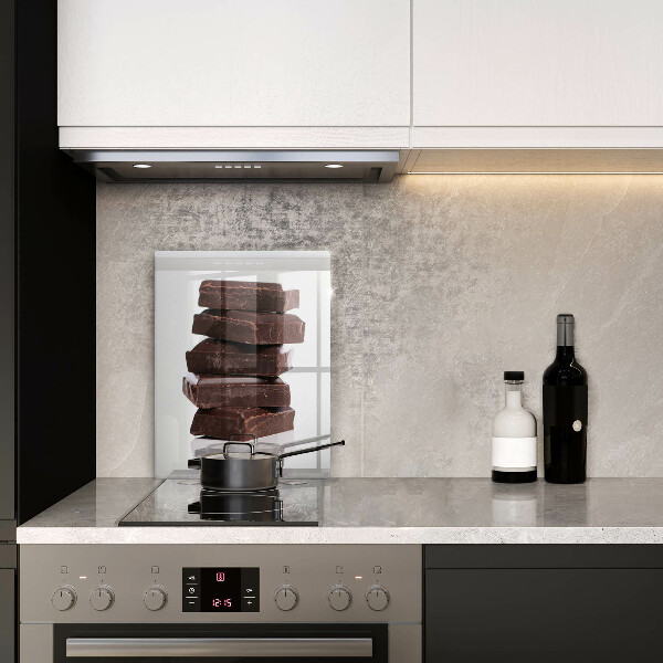 Kuchynská doska veľká zo skla Čokoládové kocky