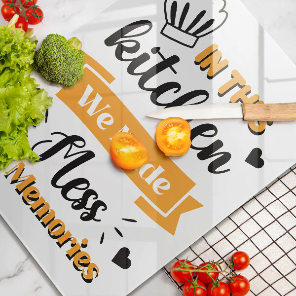 Kuchynská doska veľká zo skla In this kitchen we made mess and memories