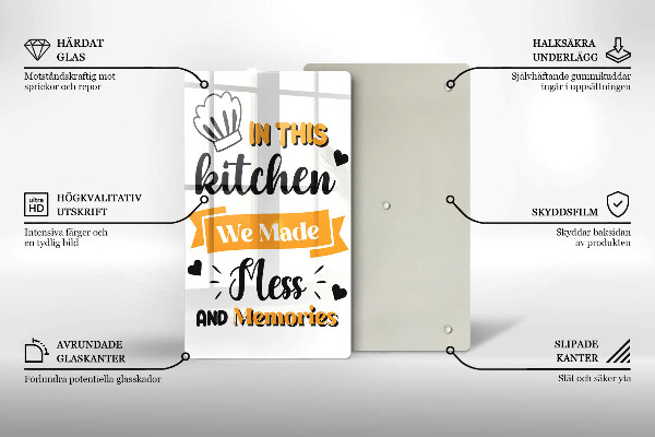 Kuchynská doska veľká zo skla In this kitchen we made mess and memories