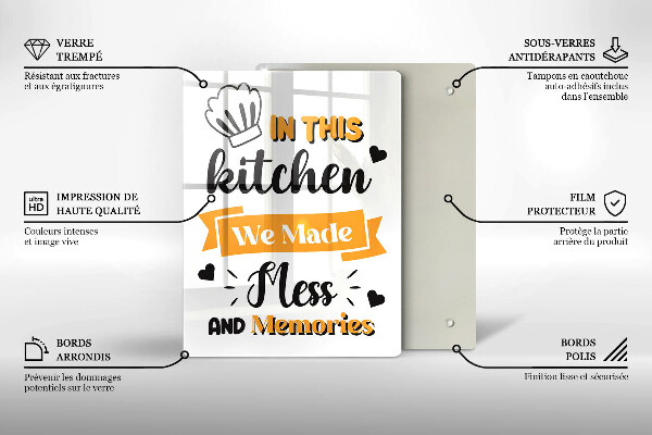 Kuchynská doska veľká zo skla In this kitchen we made mess and memories