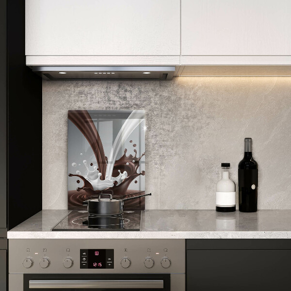 Kuchynská doska veľká zo skla Mlieko a čokoláda