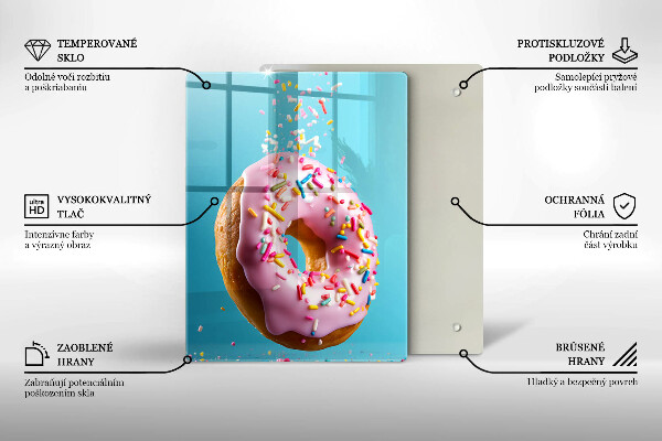 Kuchynská doska veľká zo skla Donut donut