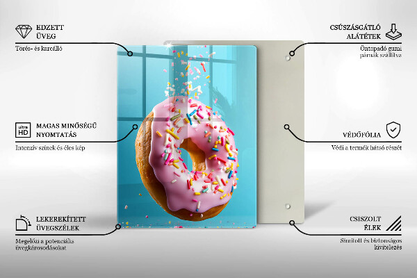 Kuchynská doska veľká zo skla Donut donut