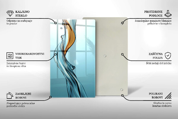 Kuchynská doska veľká zo skla Vodný skúter