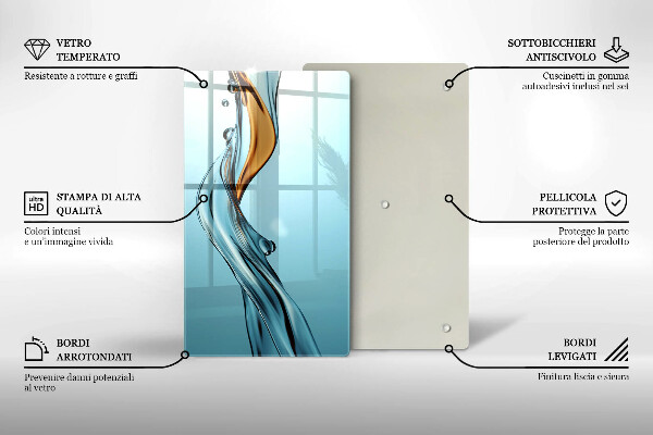 Kuchynská doska veľká zo skla Vodný skúter