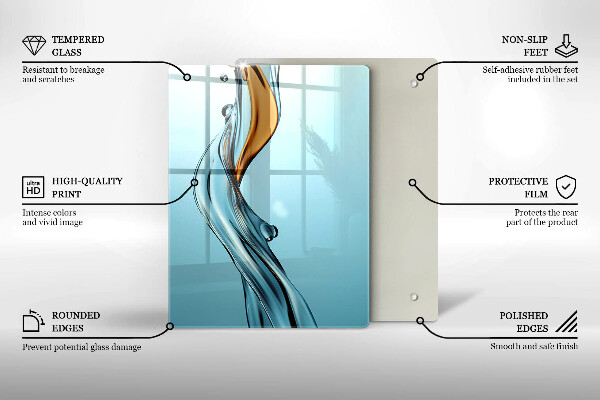 Kuchynská doska veľká zo skla Vodný skúter