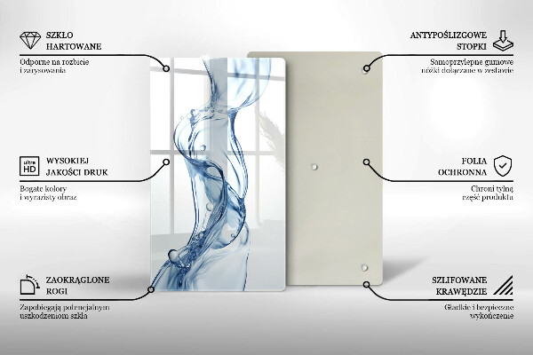 Kuchynská doska veľká zo skla Čistá voda