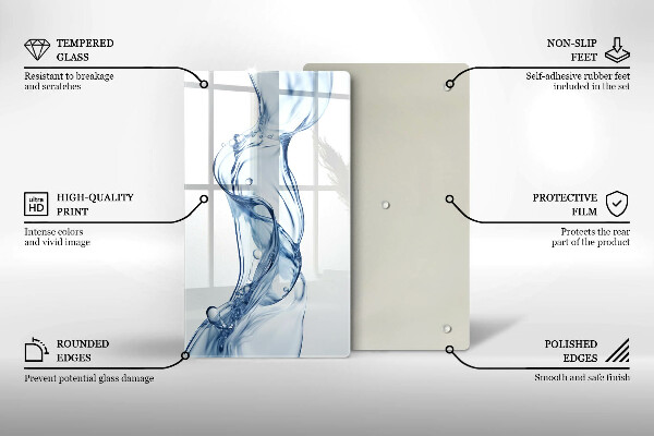Kuchynská doska veľká zo skla Čistá voda