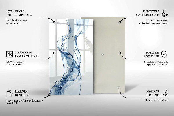 Kuchynská doska veľká zo skla Čistá voda