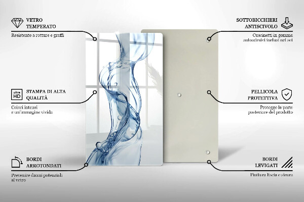 Kuchynská doska veľká zo skla Čistá voda