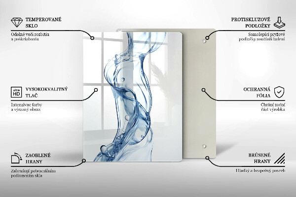 Kuchynská doska veľká zo skla Čistá voda