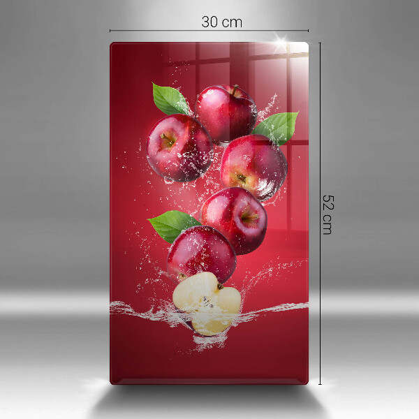 Kuchynská doska veľká zo skla Šťavnaté jablká vo vode