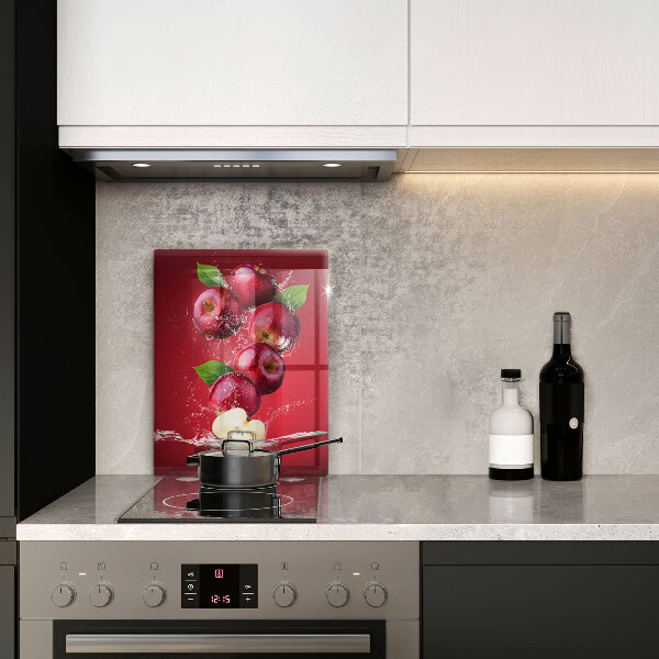 Kuchynská doska veľká zo skla Šťavnaté jablká vo vode